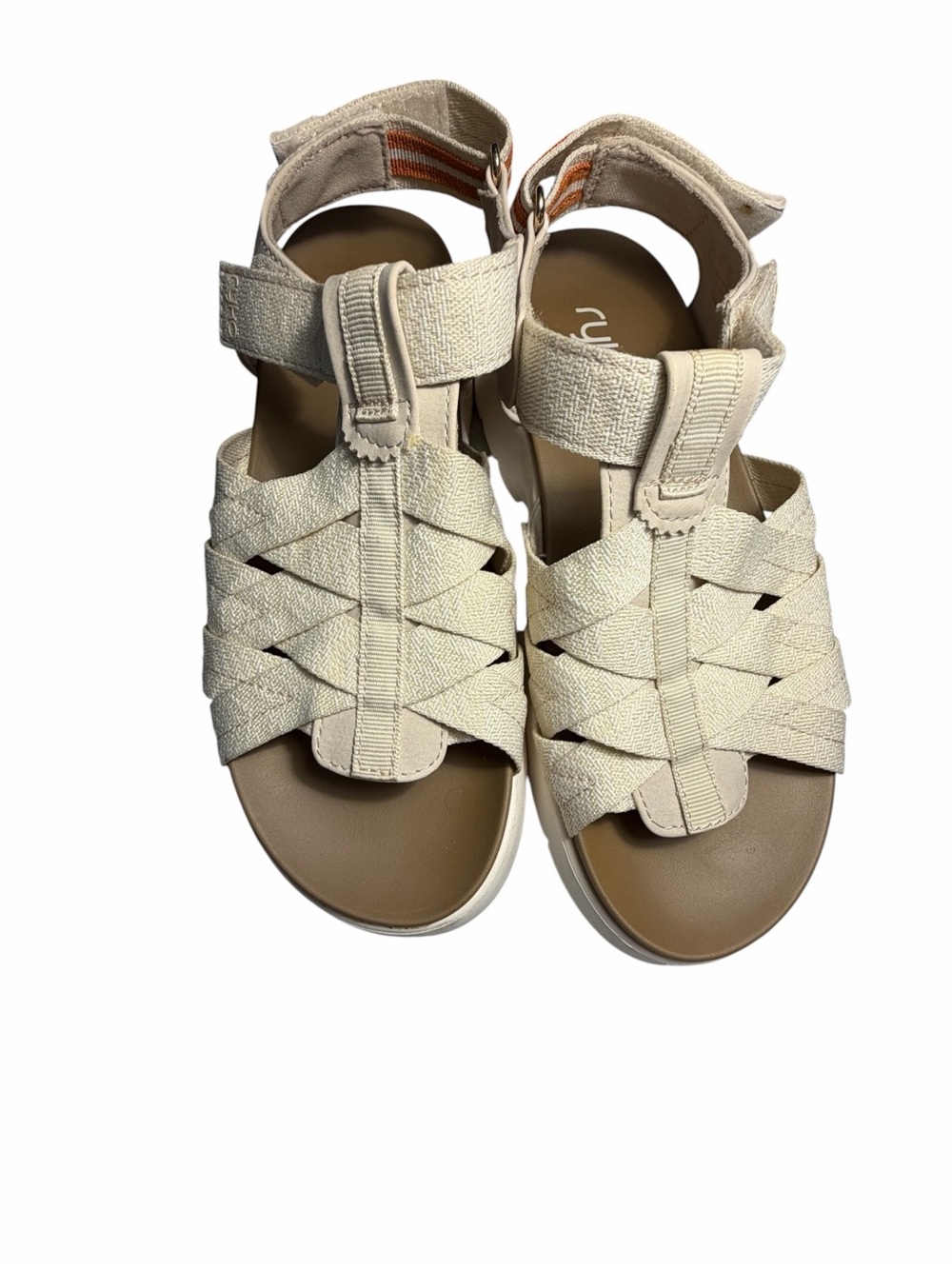 Ryka Blissful Adjustable Beige Woven Strap Sport Sandals Womens 6.5